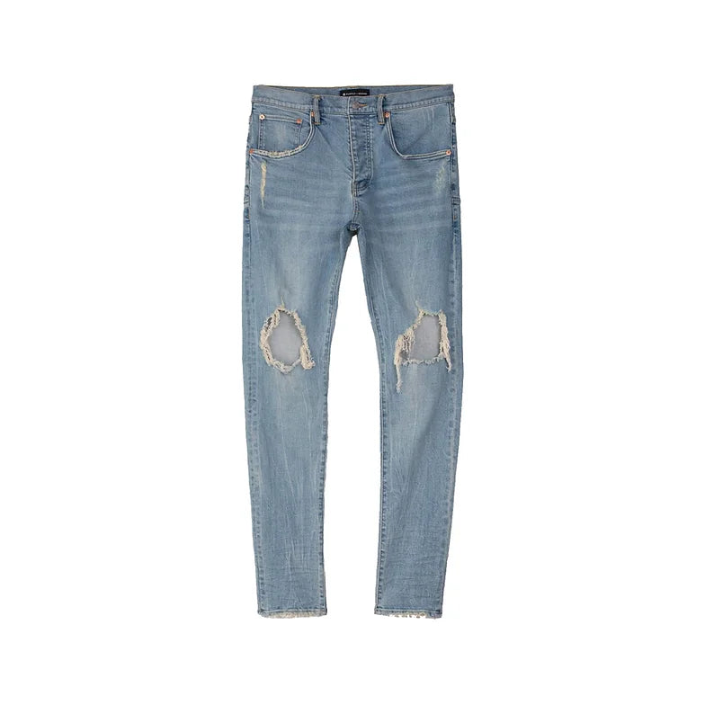 Purple Jeans Light Indigo Blowout knee caps Brand New