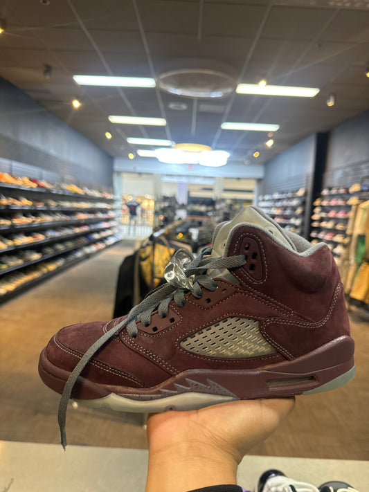 jordan 5 burgandy used no box