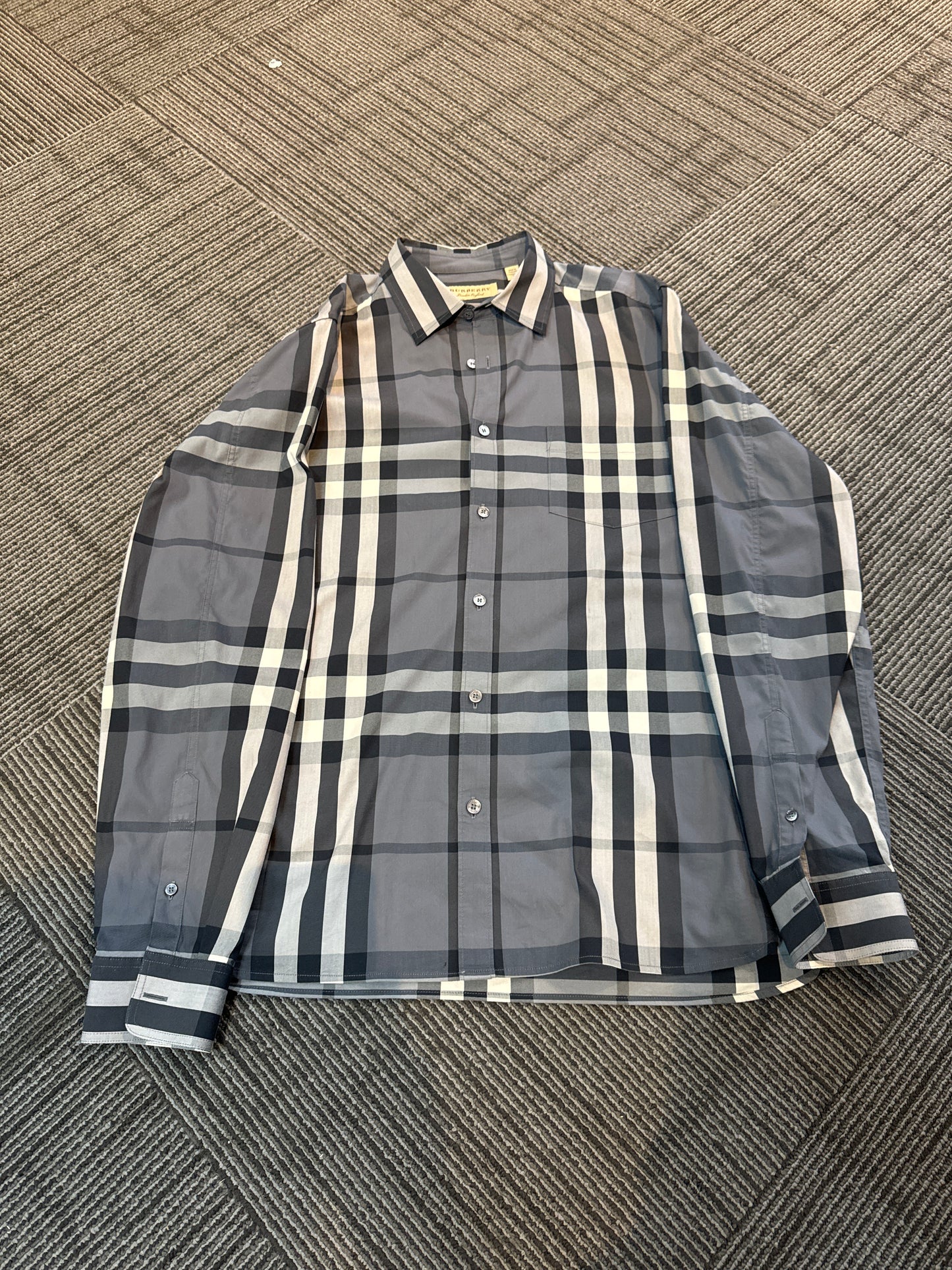 Burberry Navy Button Up