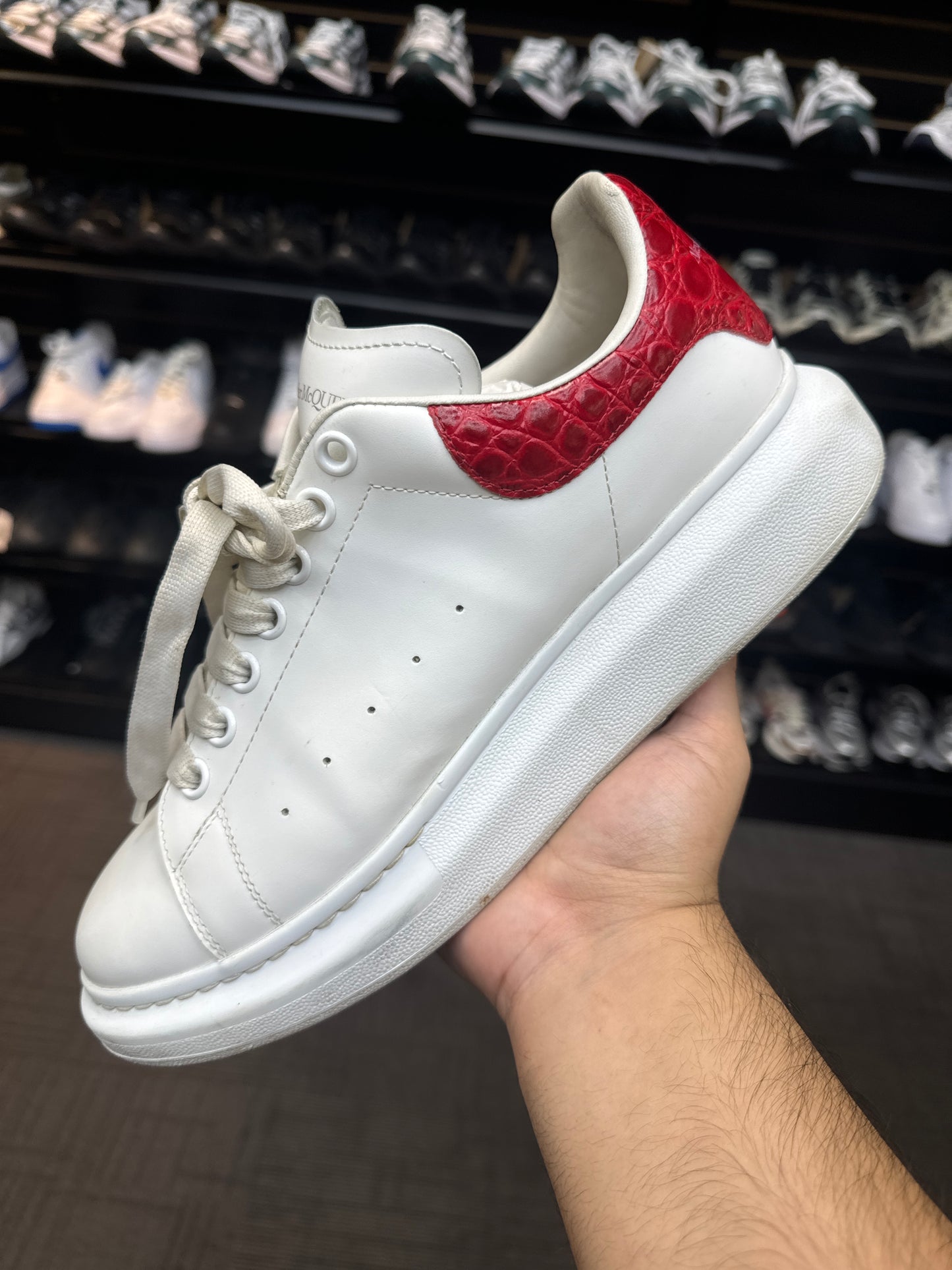 Alexander McQueen White/Red Croc Used