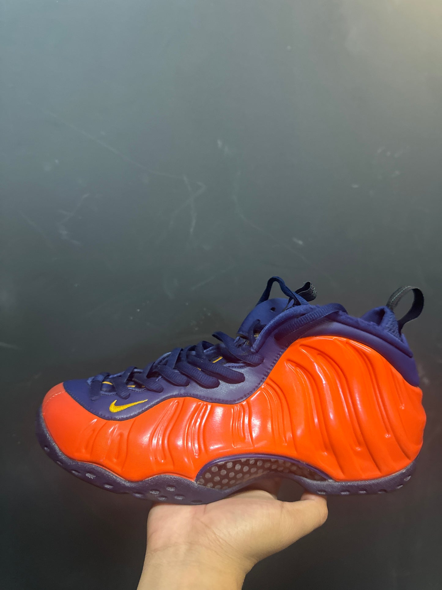 Foamposite Blue Voided Rugged Orange