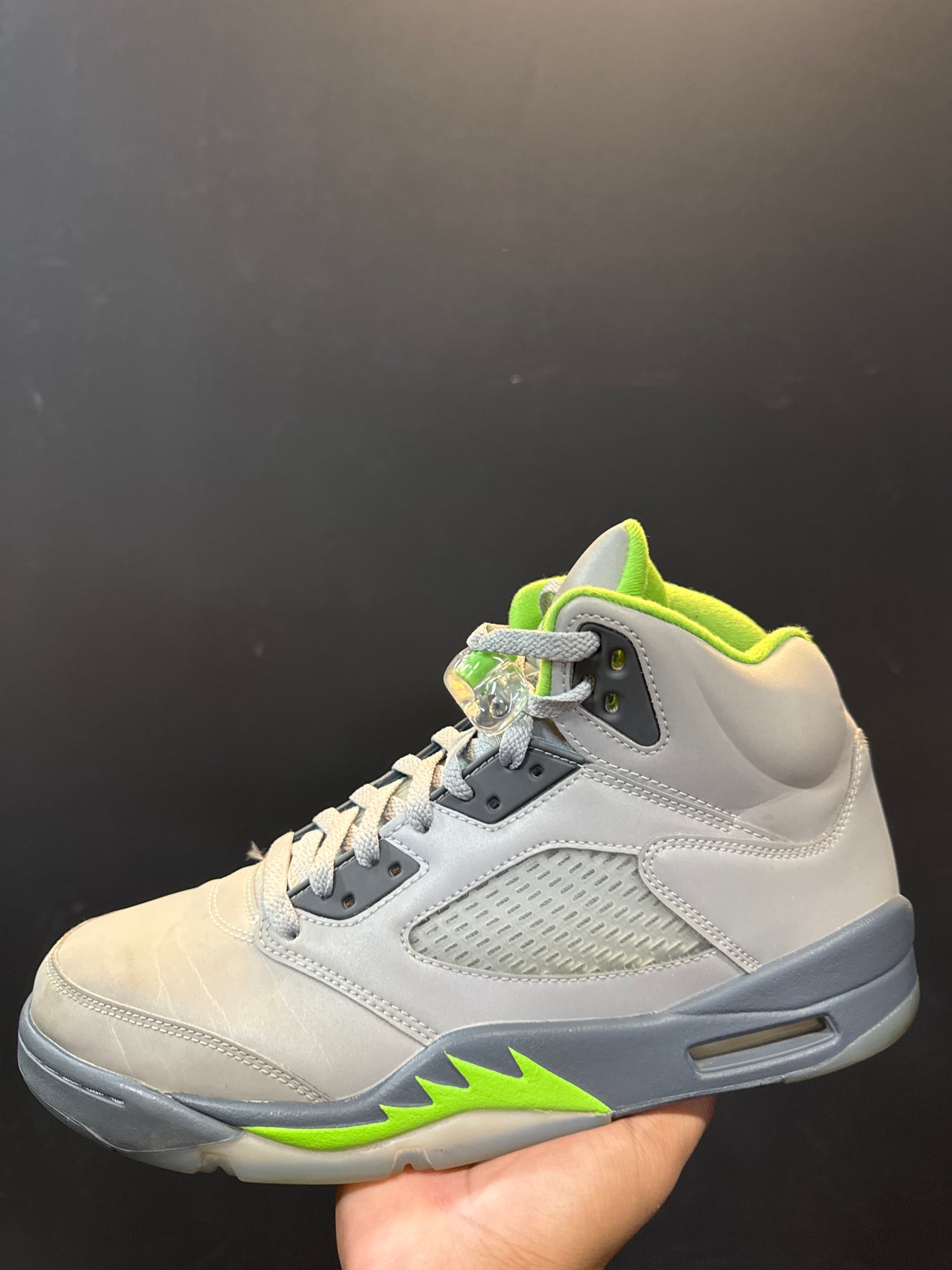 Jordan 5 Green Bean Used With Box