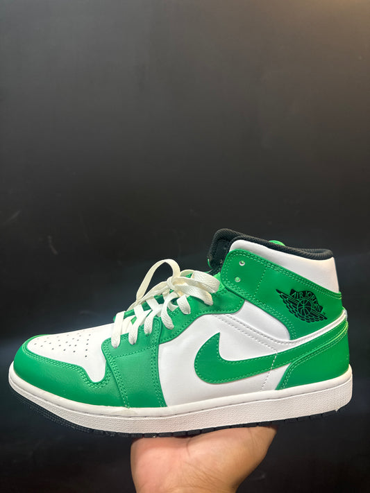 Jordan 1 Mid Lucky Green Worn Once No Box