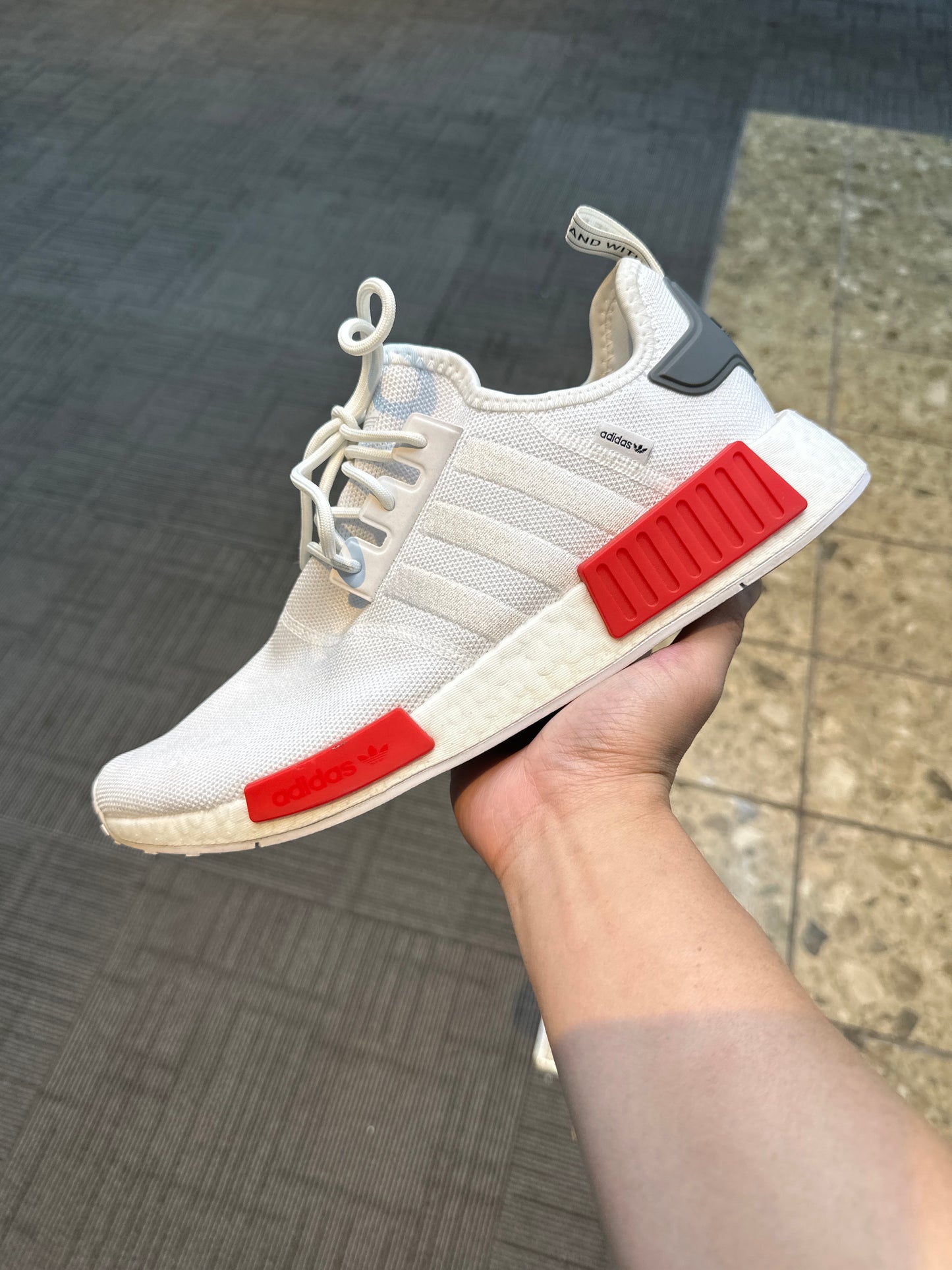 Adidas NMD R1 White Vivid Red (used)