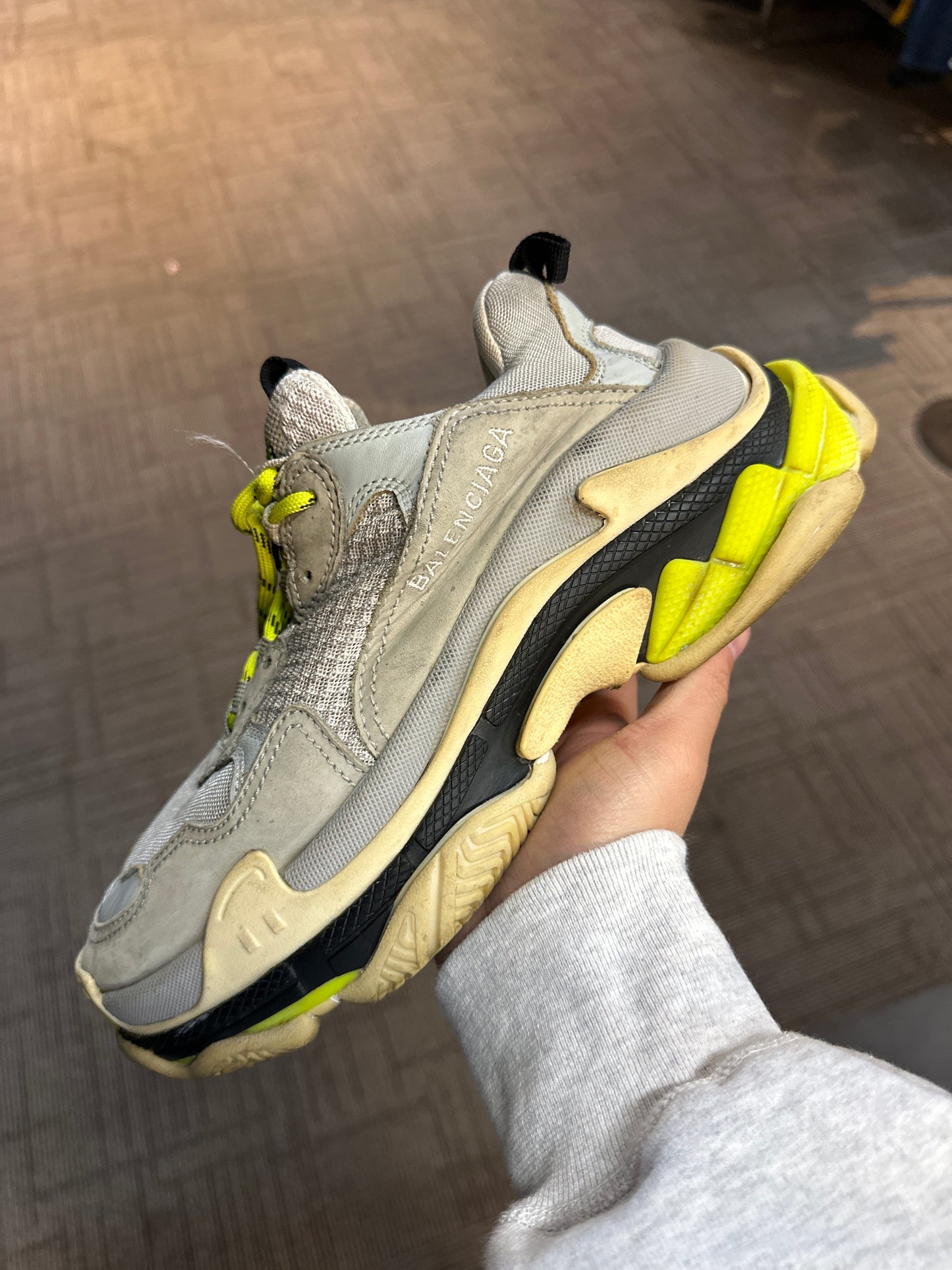 Balenciaga Triple S Grey Neon Green Used