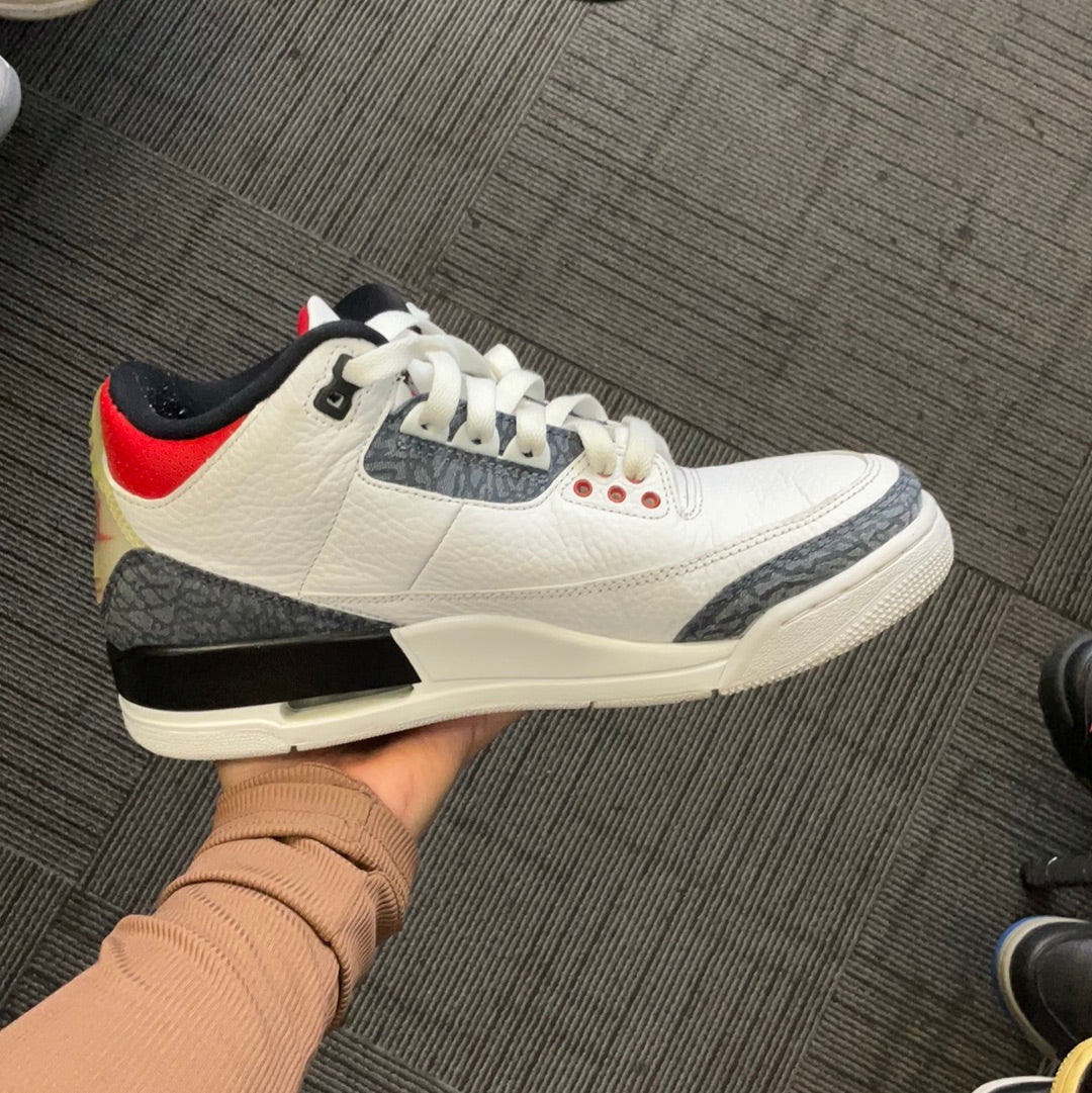 Jordan 3 Fire Red Denim Used