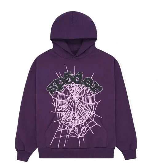 Sp5der Purple Web Hoodie