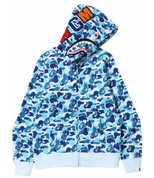 Bape ABC Camo Shark Full Zip Hoodie Blue