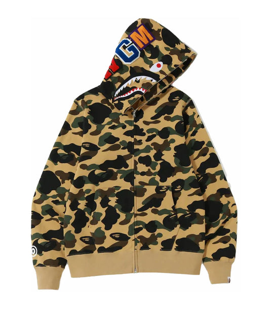 Bape Shark Full Zip Hoodie Yellow