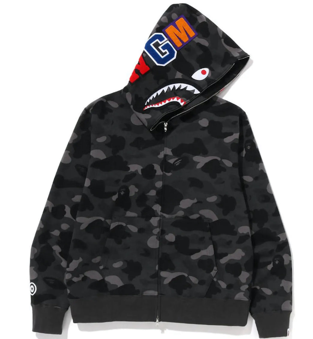 Bape Shark Full Zip Hoodie Black