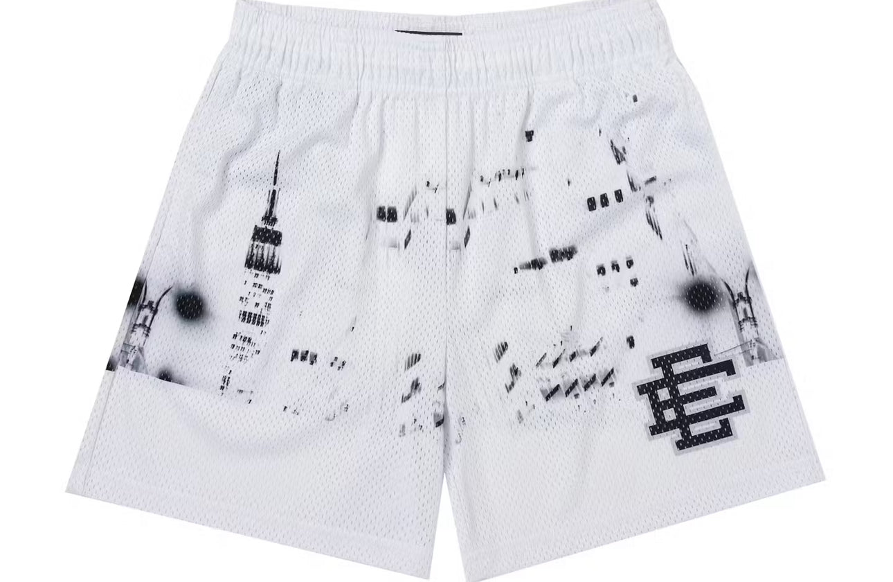 Eric Emanuel Skyline White And Black Shorts