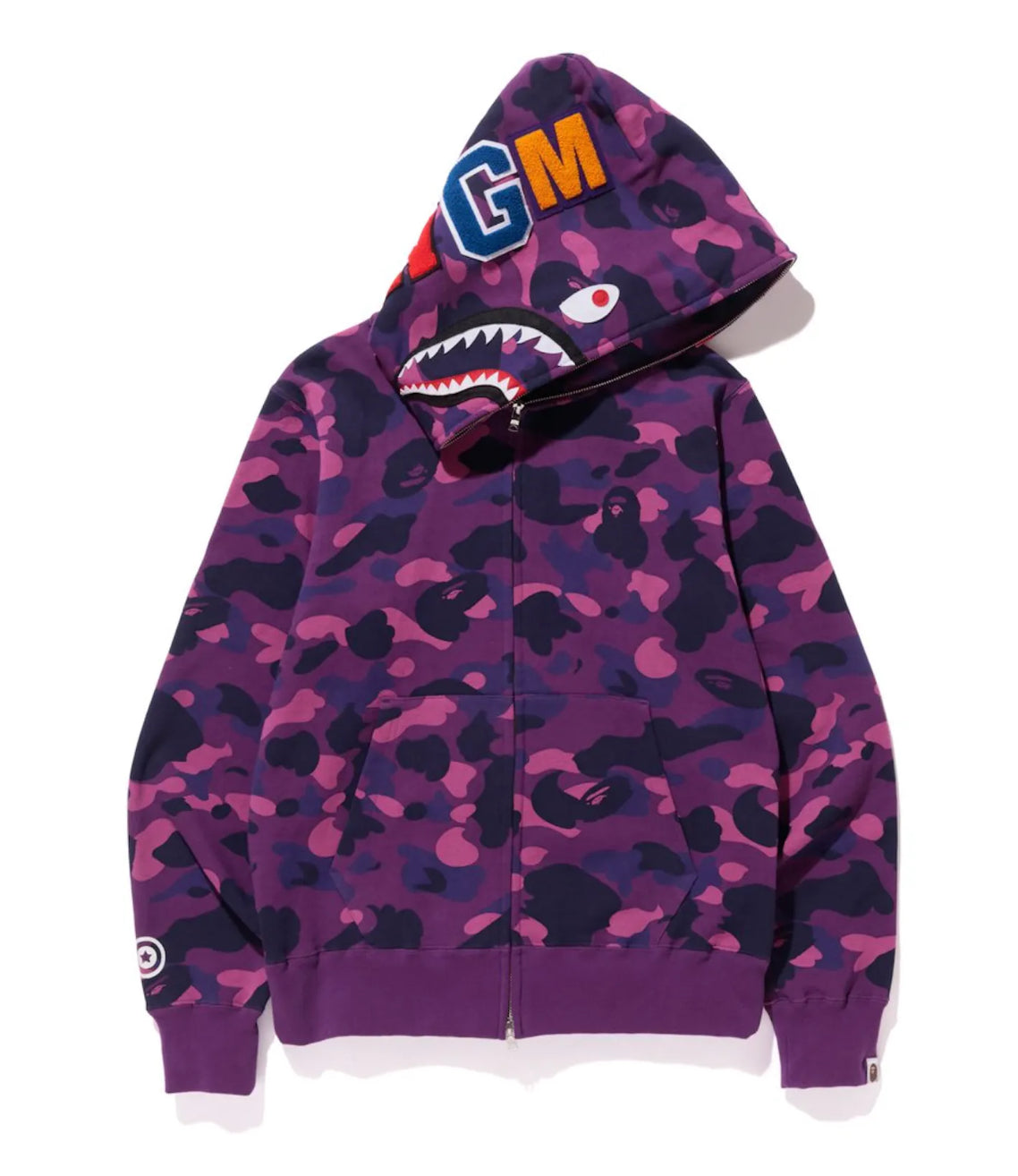 Bape Shark Full Zip Hoodie Purple