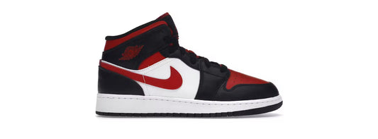 Jordan 1 Mid Black Fire Red GS