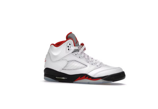 Jordan 5 Fire Red Silver Tongue