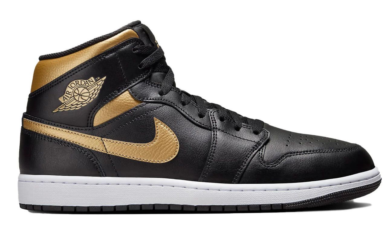 Jordan 1 mid black gold