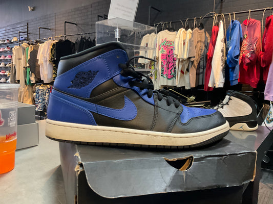 Jordan 1 mid used hyper royal tumbled leather