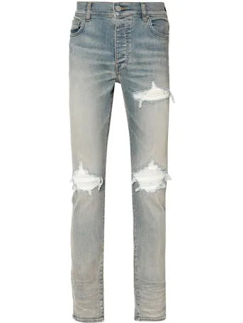 Amiri Jeans White MX1 Ultra Suede Clay Indigo